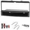 tomzz Audio 2415-026 Set di cornici radio compatibili con Ford Focus Fiesta Escort Cougar Puma Mondeo Transit con vano portaoggetti Adattatore radio ISO Antenna Adattatore ISO DIN Staffa di rilascio