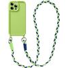 Coiwxmoi Cover per iPhone 13 Pro con Cordino, Custodia Doux Silicone con Regolabile Collana Ultra Sottile Antiurto AntiGraffio Protettiva Case con Laccio Tracolla per iPhone 13 Pro 6,1, Verde