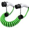 ANDAIIC Tipo 2 a Type2 EV Cavo a spirale di ricarica Cavi per veicoli elettrici a spirale 11KW 22KW Caricatore per auto ANDAIIC trifase Colore verde Veloce