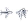 Helen de Lete Orecchini in argento Sterling 925 a forma di aeroplano, Argento sterling, senza pietra