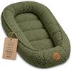 Totsy Baby Nido Neonato Riduttore Letto boucle 90x50 cm - Babynest Portatile per Culla Lettino Morbido Coccola Cocoon Bimbo Bimba Camera Neonati Olivgrigio