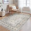 GENIMO - Tappeto Vintage 120x170cm - Antiscivolo, Lavabile, Con Pelo Corto - Per Soggiorno, Camera da Letto, Cucina - Beige Grigio