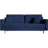 Selsey Valico - Divano letto per 3 persone con funzione sonno, 230 cm, velluto blu