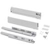Emuca - Kit cassetto per cucina o bagno con regolazione 3D, altezza 93 mm, profondità 270 mm, 40 Kg, chiusura soft, pannelli no inclusi, Acciaio, bianco