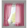 Gardinenbox 2er Set Vorhänge Schal Schlaufen Nastro Arricciato microraso Traslucido Tinta Unita Opaco, 100% Poliestere, Rosa, HxB 175x140 cm