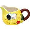 Dekohelden24 Bricco per latte/panna in ceramica, colore giallo limone, dimensioni ca. 14 x 11 x 8,5 cm, 222284