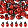 UR URLIFEHALL 30 perline distanziali sfuse in vetro lavorato a forma di coccinella, colore rosso, per la creazione di orecchini e gioielli fai da te