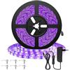 Eleganted Striscia LED UV da 5 m, con alimentatore, nastro flessibile da 12 V, 300 LED, autoadesivo, 2835, striscia luminosa per feste, bar, colori al neon, club, discoteca, decorazione