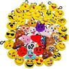 45 X Mini Peluche Emoticon Portachiavi 5Cm Giallo Piccolo Faccina Sorridente Por