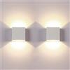 Set Di 2 Applique Da Parete LED per Interni, 12W Bianco Naturale, Lampada Da Par