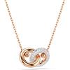 SWAROVSKI PENDENTE DEXTERA, ANELLO CONCATENATO PLACCATO ORO ROSA