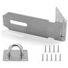 Minfuerang 4 Pollici Lucchetto Hasp Chiusura Porta,Serratura Della Porta Hasp con 9 Viti, Dispositivo di Blocco Hasp di Sicurezza per Porte,Mobili,Armadietti,Finestra (Argento)