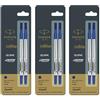 Parker Quink Roller Penna Refill Blu Inchiostro Penna a Sfera Roller Punta...