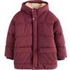 NEXT Ragazzo Cappotto imbottito impermeabile con fodera in sherpa Rosso Borgogna 3 Anni-4 Anni