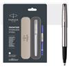Parker Frontier Steel CT Roller Ball RB Pen Rollerball Blue Ink Fine New Chrome