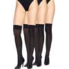 LORES Multipack Calze da donna in microfibra opache sopra il ginocchio, lunghe e calde, per cosplay, 60 DEN, 3 paia, nero, Taglia unica