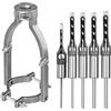 luolety 5 punte per trapano a foro quadrato HSS per la lavorazione del legno con adattatore, 6,4 mm, 8 mm, 9,5 mm, 11 mm, 12,7 mm