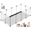 SONGMICS Recinto per Animali con Fondo e Tappeto Impermeabile e Rimovibile, Recinzione per Animali Piccoli, per Criceti, Conigli, Ricci, Porcellini d'India, 125 x 63 x 42 cm, Bianco LPC009W01