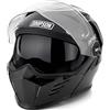 Simpson Casco Moto Modulare Simpson Darksome 22.06 Nero Lucido