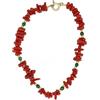 sicilia bedda - Bracciale in Corallo Rosso del Mediterraneo - Argento 925 - Prodotto Realizzato a mano - IDEA REGALO (Corallo Grezzo & Agata Verde)