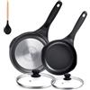 Stone&Stone Set 2 Padelle Antiaderenti 24cm e 28cm Rivestimento Ceramico Tedesco GREBLON Super Antiaderente, Alluminio e Acciaio per Induzione e Gas Prive di PFAS, PTFE PFOA + 2 Coperchi + 2 Cucchiai