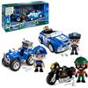 Pinypon Action - Pack Veicoli con quad, auto e moto, e 3 figure diverse | 2 pupazzi della polizia e un ladro, giocattolo esclusivo, per bambini e bambine a partire da 3 anni