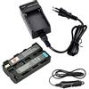 DSTE NP-F550 Batteria + Caricabatteria Compatible per Sony NP-F330 NP-F570 CCD-RV100 CCD-RV200 CCD-SC5 CCD-SC5/E CCD-SC55E CCD-SC9 CCD-TR1 CCD-TR11
