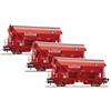 ROCO 76175 SET 3 carri tramoggia Tds livrea rossa, RAILON