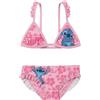 Stitch Disney Stitch - Bikini Bambina, Costume Mare Due Pezzi Hawaiano con Volant Glitter