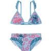 Stitch Disney Stitch - Bikini Bambina, Costume Mare Due Pezzi Hawaiano con Volant Glitter