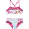 Barbie - Bikini Bambina, Costume Mare Due Pezzi con Volant Glitter