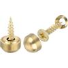 QUARKZMAN 16 viti decorative in ottone con tappo, 9 mm, viti autofilettanti per fissaggio mobili, argilla dorata