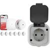 X-SENSE Rilevatore di fumo X-Sense Smart XS01-M con stazione base SBS50 e standard REV, presa per ambienti umidi, montaggio su superficie, grigio