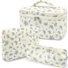 TOPALL Beauty Case da Viaggio Donna,Grande Borsa Cosmetica da Viaggio,Trousse Trucchi Donna in Aggiornata Pelle Cotone,Borsa Porta Trucchi da Toilette Makeup Bag Organizer
