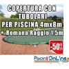 COPERTURA INVERNALE DA 220/210 GR CON TUBOLARI SALAMOTTI INCLUSI PER PISCINE 4mt x 8mt + ROMANA RAGGIO 1.5mt