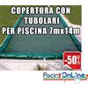 COPERTURA INVERNALE DA 220/210 GR CON TUBOLARI INCLUSI PER PISCINE 7mt x 14mt - Dim. COPERTURA 8.5mtx15.5mt