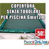COPERTURA INVERNALE DA 220/210 GR SENZA TUBOLARI PER PISCINE 6mt x 12mt - Dim. Cop. REALI 7.50mt x 13.5mt
