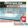COPERTURA INVERNALE DA 220/210 GR CON OCCHIELLI E CORDA 8 mt x 16 mt - Dim. Cop. REALI 9.5 mt x 17.5 mt
