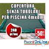COPERTURA INVERNALE DA 240 GR SENZA TUBOLARI PER PISCINA 4mt x 8mt - Dim. Cop. REALI 5.50mt x 9.5mt