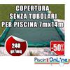 COPERTURA INVERNALE DA 240 GR SENZA TUBOLARI PER PISCINA 7mt x 14mt - Dim. Cop. REALI 8.50mt x 15.5mt