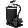 FILTRO A SABBIA MONOBLOCCO DA 10/12/16 MC/H CON CAPIENZA DI 50 LT E POMPA CON POTENZA DA 1 - 1.50 - 2 HP. COLORE NERO.