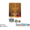 FONTANA CON UGELLI A GETTO MULTIPLO ORIENTABILI - BASE IN BRONZO E RIVESTIMENTO IN OTTONE CROMATO - 6 VERSIONI