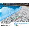 GRIGLIA CURVABILE SPESSORE 25 mm - LARGHEZZA 18 cm - A NORMA UNI EN 13451-1 PER PISCINE A BORDO SFIORO