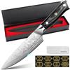 MOSFiATA Coltello da Chef 15,5 cm, Coltello da Cucina Acciaio Inox Tedesco EN1.4116, Manico Ergonomico in Legno