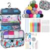 Aeelike Kit per uncinetto con borsa per i viaggi, facile da imparare a lavorare all'uncinetto, per principianti di tutte le età, 69 pezzi kit per uncinetto include istruzioni all'uncinetto, 21