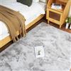 Ghouse Faux Tappetto di Pelle di Pecora Tappeto a Pelo Corto Lavabile Fluffy Uni Effetto Pelliccia Antiscivolo Facile da Pulire, Dimensione:150 x 215 cm, Colore: Grigio
