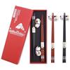 FSWWSF Set di 2 bacchette per sushi, in legno, con base in ceramica, in confezione regalo, sostenibile, giapponese, cinese, coreano, taiwanese