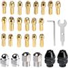 Kaiyzo Kit 28 Pezzi Pinze Rame 0.5-3.2 mm, Mandrini Autoserranti Senza Chiave, Compatibile con Dremel 4485 4486, Dadi e Chiavi Inclusi