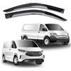 PRIMUS SEAT COVERS Adatto per: Ford Transit Custom 2023+ deflettori d'aria e visiere per finestrini VW Transporter T7 (2025+), set da 2 pezzi, oscurati, deflettori adesivi premium per conducente e passeggero, riducono