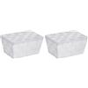 Wenko Cestino con coperchio Adria bianco - cestino per il bagno Capacità: 2.164 l, Polipropilene, 19 x 10 x 14 cm, Bianco (Confezione da 2)